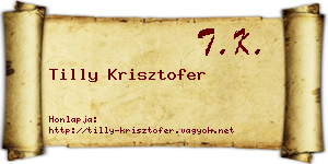 Tilly Krisztofer névjegykártya